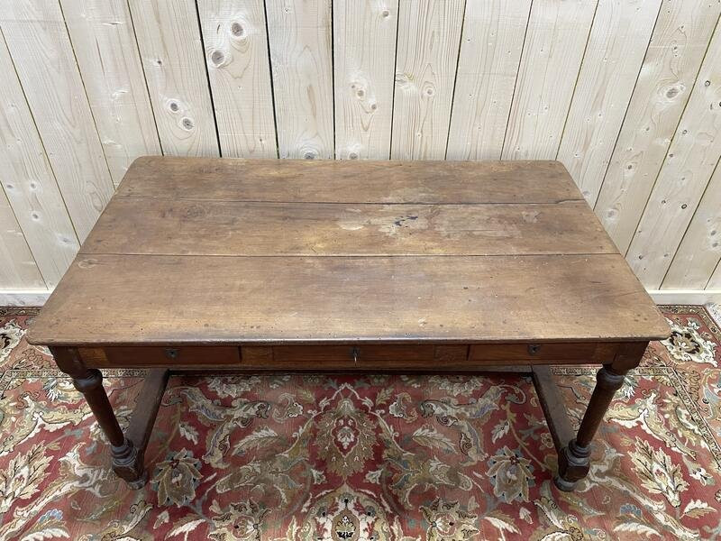 Bureau De Style Louis XIII En Noyer -photo-2