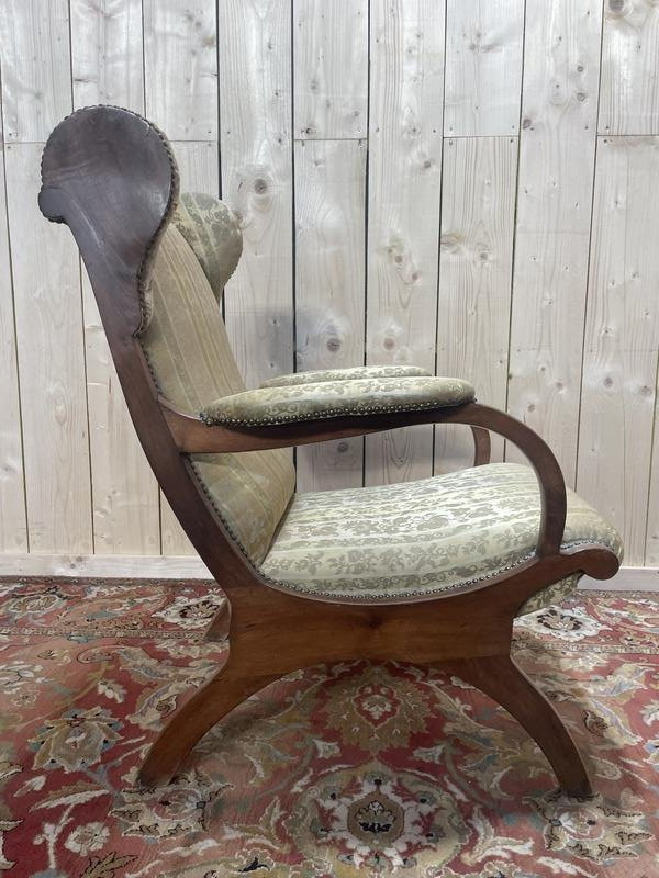 Fauteuil Anglais En Acajou à Oreilles -photo-2