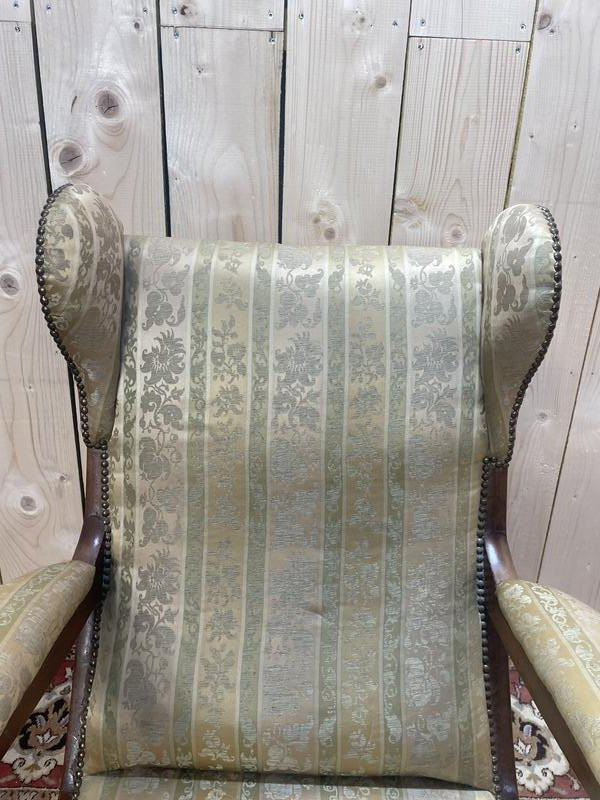Fauteuil Anglais En Acajou à Oreilles -photo-4