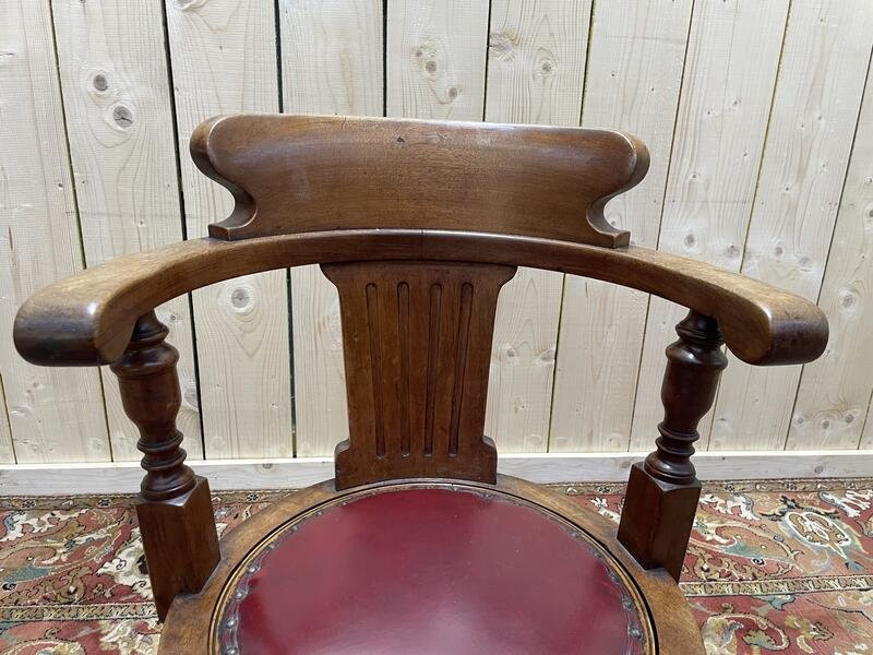Mahogany Swivel Boat Desk Chair -photo-3