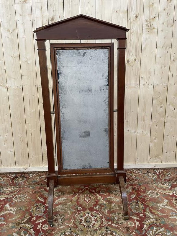 Empire Style Mahogany Psyche Mirror -photo-4