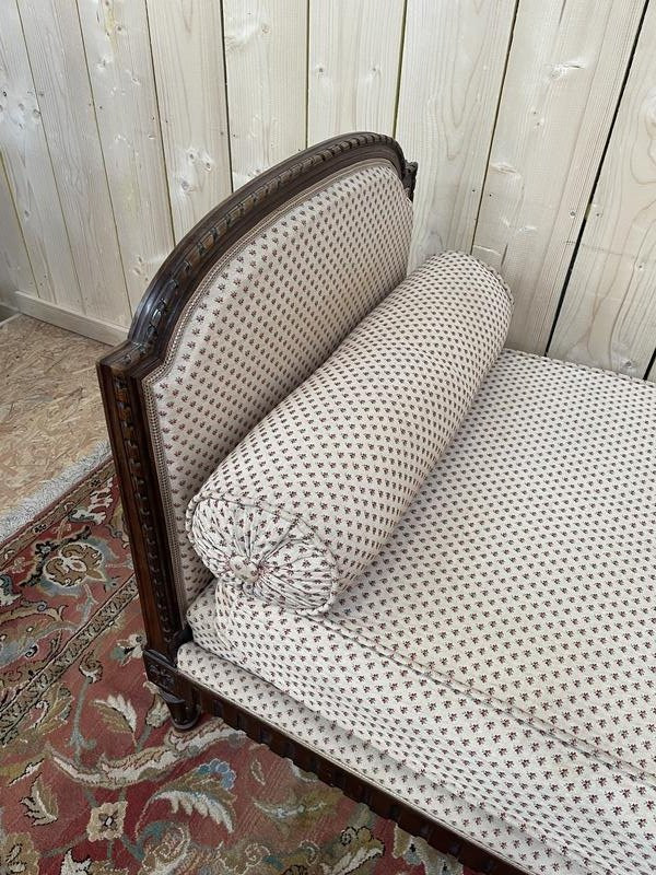 Louis XVI Style Sofa - Bench With Floral Fabric-photo-3