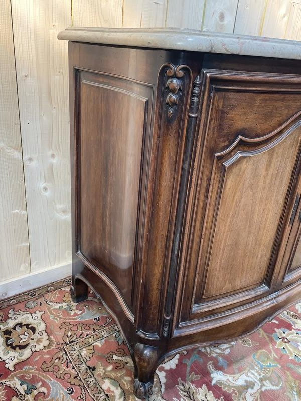 Louis XV Style Walnut Sideboard In Walnut And Marble -photo-1