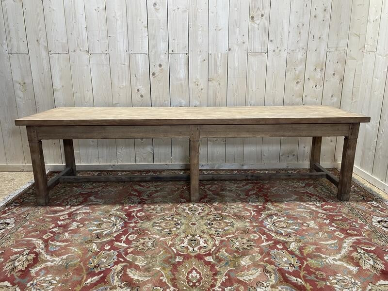 Solid Oak Farmhouse Or Work Table, Airbrushed.