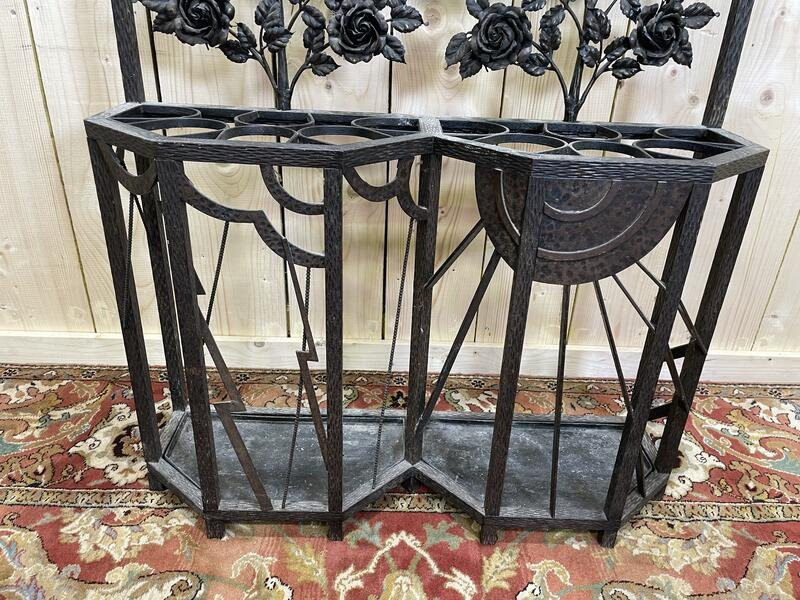 Coat Rack - Art Nouveau Hammered Iron Wardrobe-photo-1