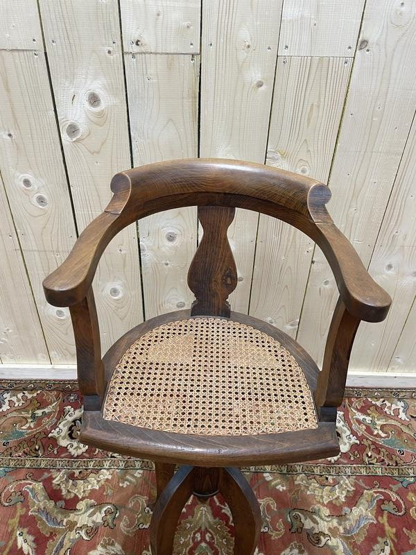 Fauteuil De Coiffeur En Cannnage Paul Tournay-photo-3