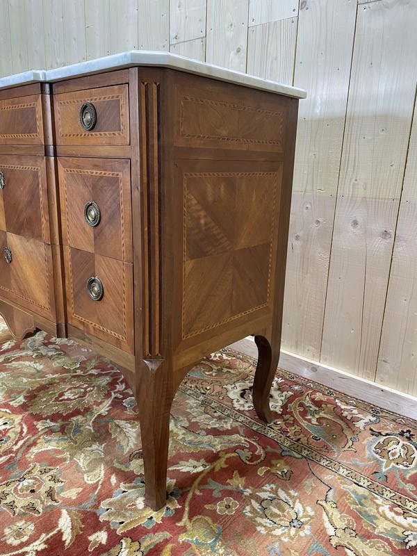 Commode De Style Transition En Marqueterie -photo-2