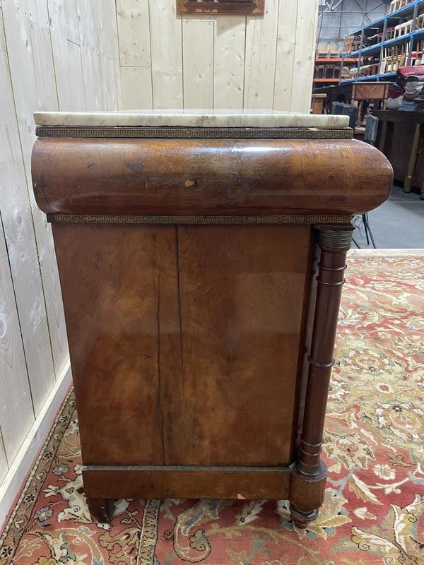 Empire Period Chest Of Drawers In Mahogany And Carrara Marble -photo-3