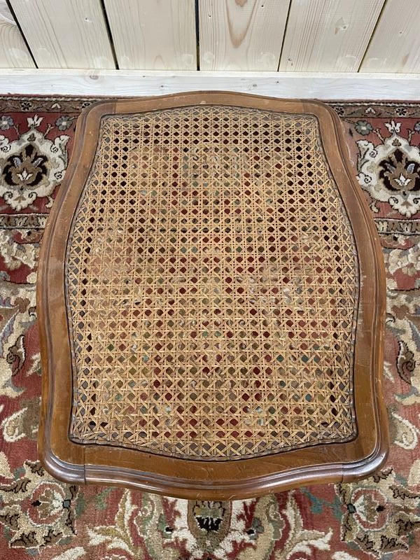 Tabouret Bas Ou Repose Pied De Style Louis XV En Cannage -photo-4