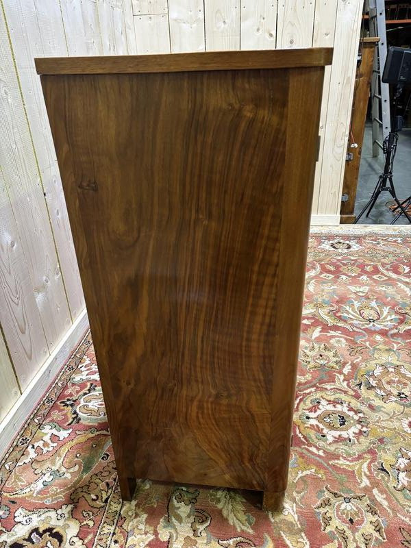 Small Art Deco Display Cabinet In Walnut And Veneer -photo-3