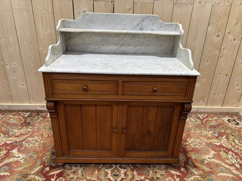 Walnut And Carrara Marble Bathroom Vanity
