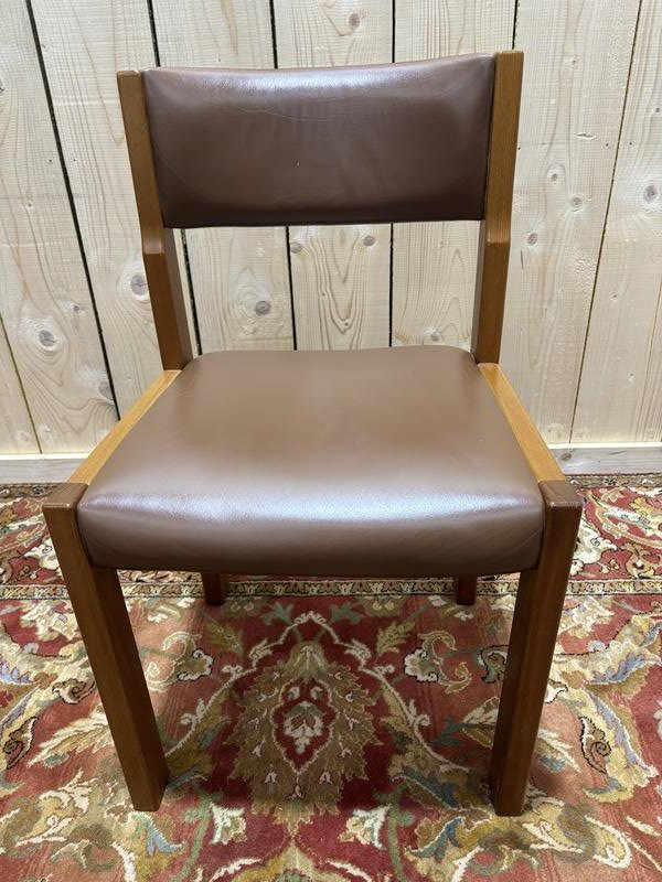 Set Of 6 Chairs In The Style Of Regain With Leather Seats -photo-2
