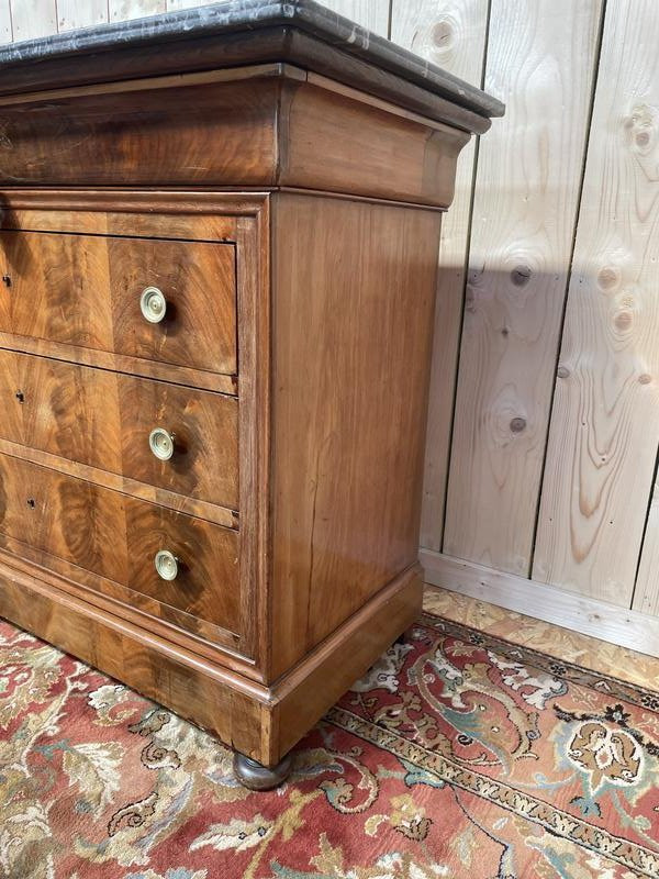 Commode époque Restauration 1830 En Placage De Noyer -photo-2