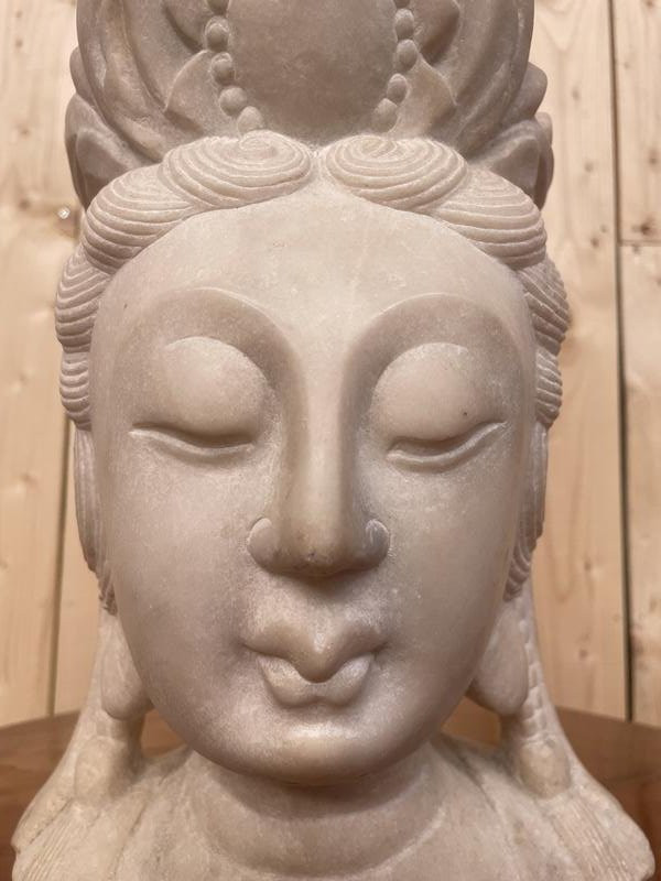 Chinese Marble Guanyin Buddha Head -photo-3