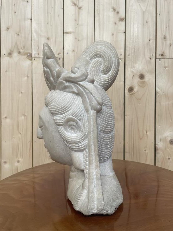 Chinese Marble Guanyin Buddha Head -photo-4