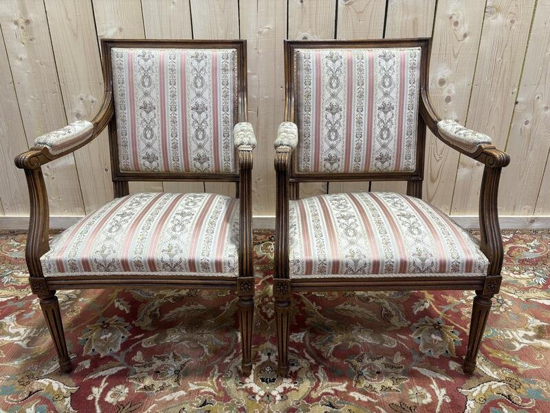 Pair Of Louis XVI Style Armchairs-photo-3
