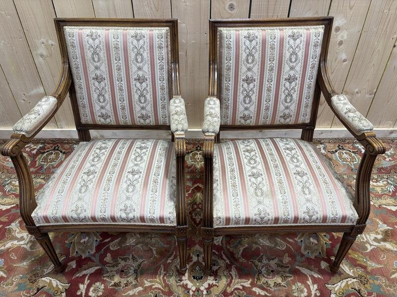 Pair Of Louis XVI Style Armchairs-photo-4