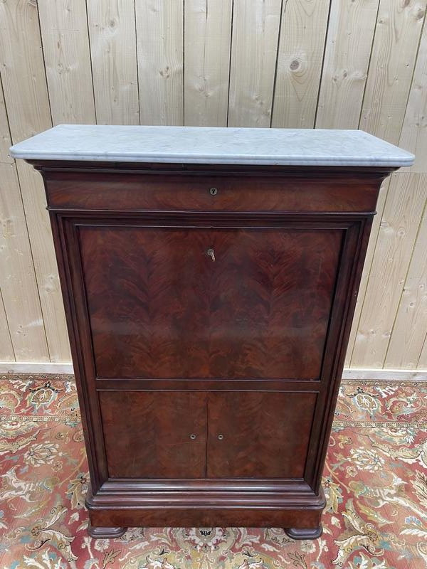 Louis Philippe Mahogany And Mahogany Veneer Secretary -photo-2