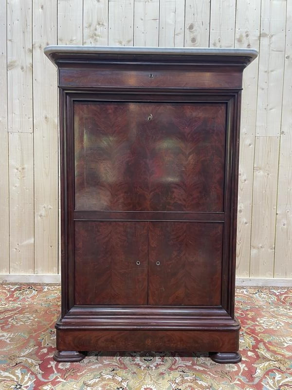 Louis Philippe Mahogany And Mahogany Veneer Secretary 