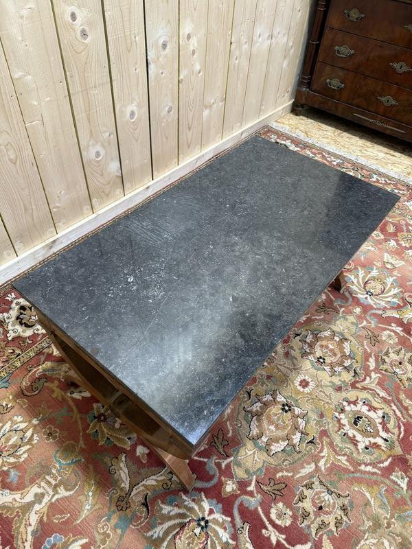 Empire Style Coffee Table In Mahogany And Black Marble -photo-1