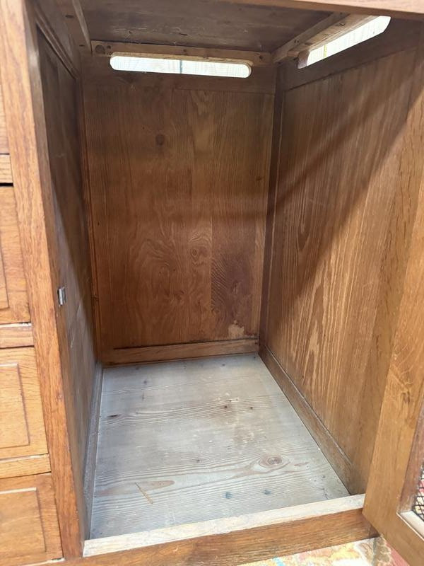 Meuble de métier de postier en enfilade et commode chêne massif 1950-photo-3