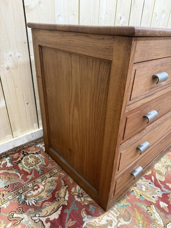 Meuble de métier de postier en enfilade et commode chêne massif 1950-photo-4