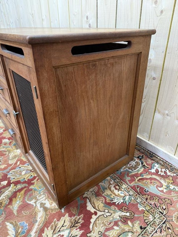 Meuble de métier de postier en enfilade et commode chêne massif 1950-photo-5