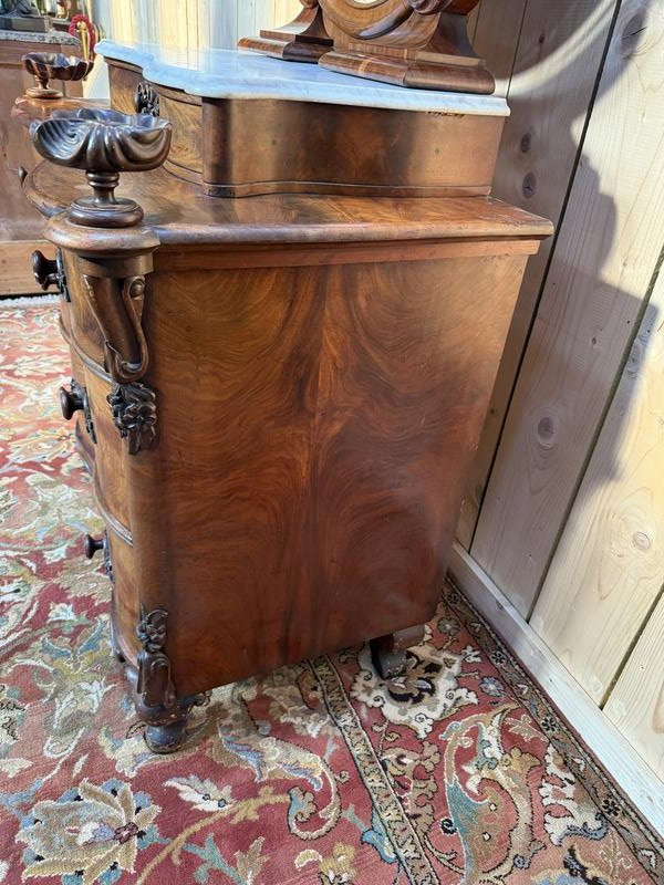 Napoleon III Period Chest Of Drawers - Dressing Table With Psyche.-photo-2