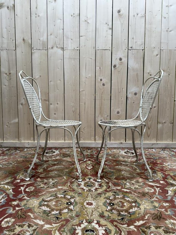 Paire de chaises de jardin en fer forgé "Tête à tête"-photo-1