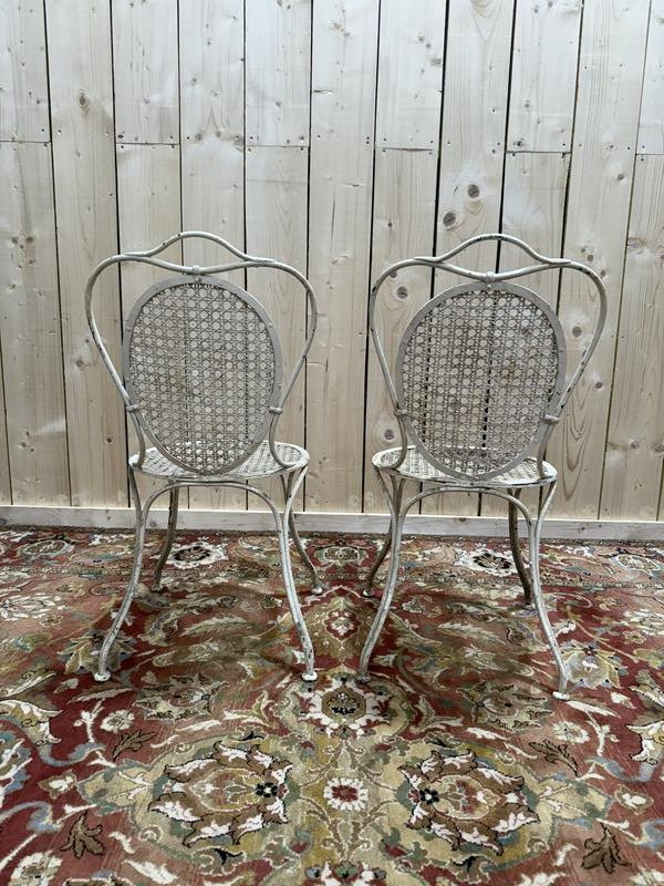 Paire de chaises de jardin en fer forgé "Tête à tête"-photo-2