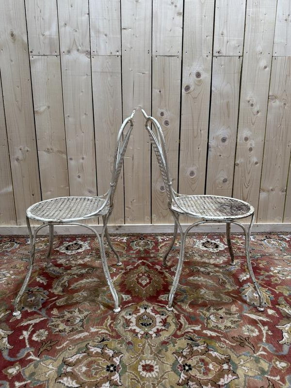 Paire de chaises de jardin en fer forgé "Tête à tête"-photo-5