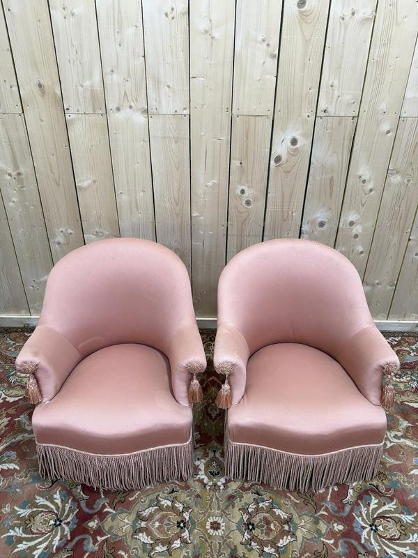 Paire de fauteuils crapaud de style Napoléon III-photo-3