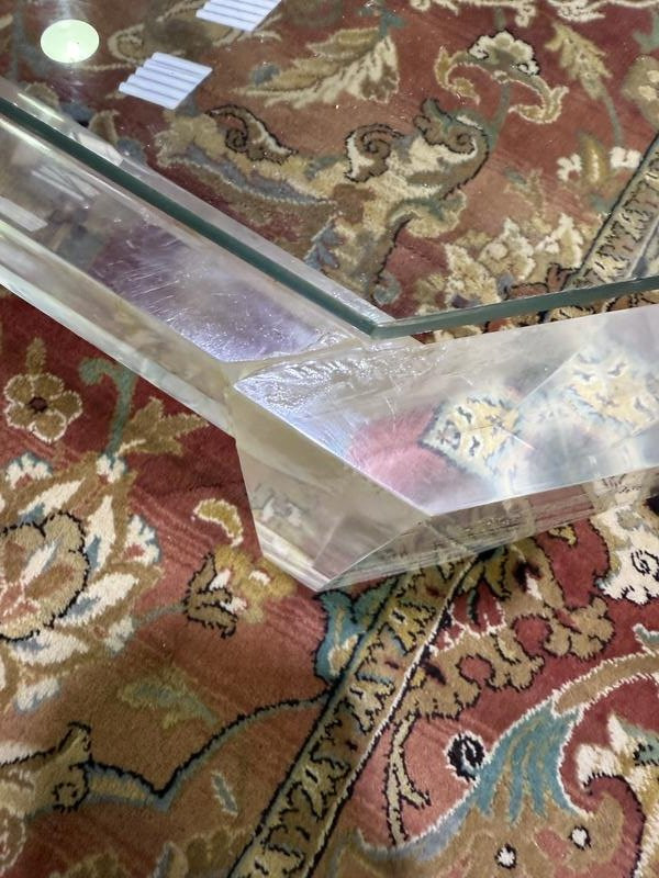 Altuglas And Glass Coffee Table-photo-3