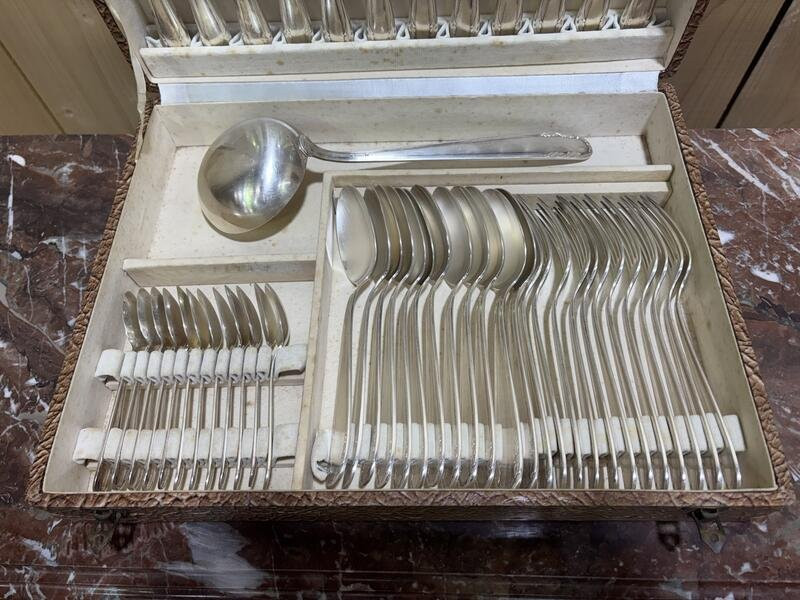 Ménagère COURONNE en métal argenté -photo-2