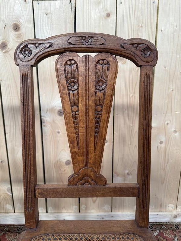 Set Of 4 Art Deco Cane Chairs -photo-4