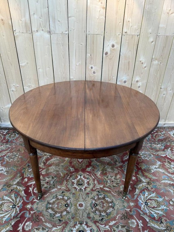 Table à manger ronde en acajou de style Louis XVI 230 cm-photo-2
