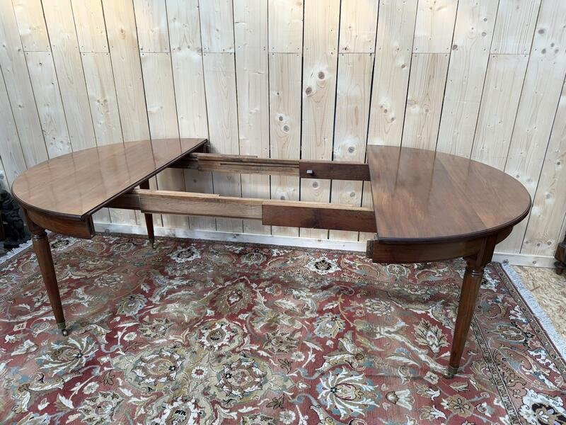Table à manger ronde en acajou de style Louis XVI 230 cm-photo-4