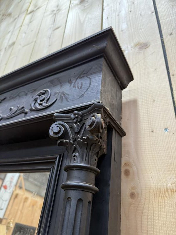 Napoleon III Period Mirror In Blackened Wood -photo-3