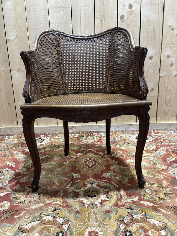 Louis XV Style Caned Office Chair-photo-2