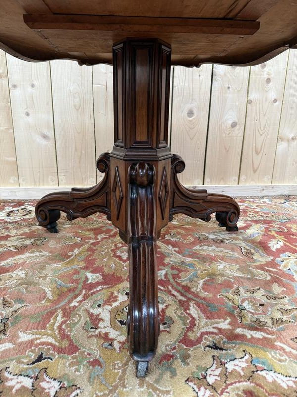 Napoleon III Tripod Pedestal Table In Rosewood -photo-3