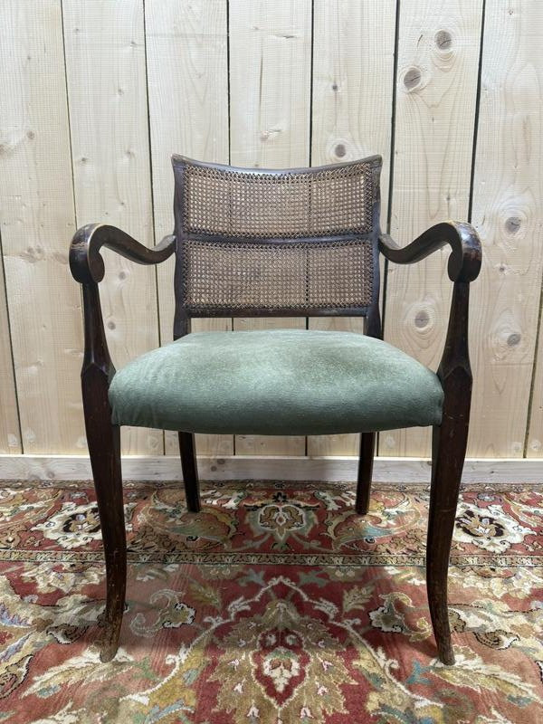 Set Of 6 English Cane Armchairs -photo-2