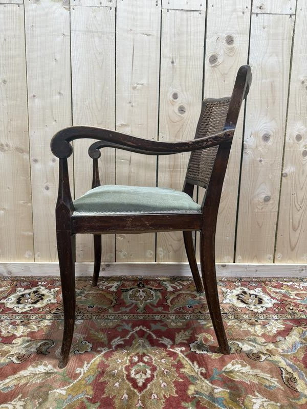 Set Of 6 English Cane Armchairs -photo-2