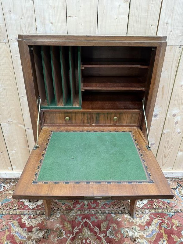 Secrétaire époque Art Déco en placage de noyer-photo-2