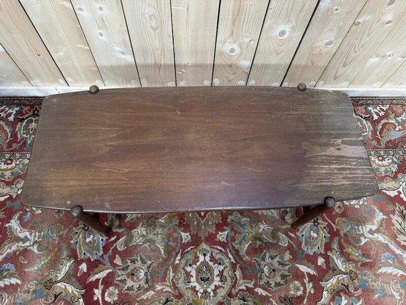 Table basse scandinave en acajou à double plateau -photo-2