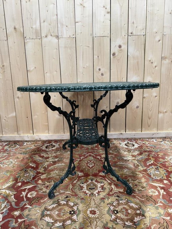 Art Nouveau Style Painted Iron Garden Table -photo-2