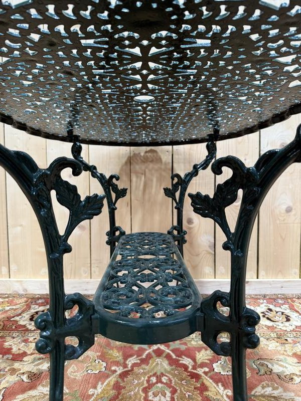 Art Nouveau Style Painted Iron Garden Table -photo-4