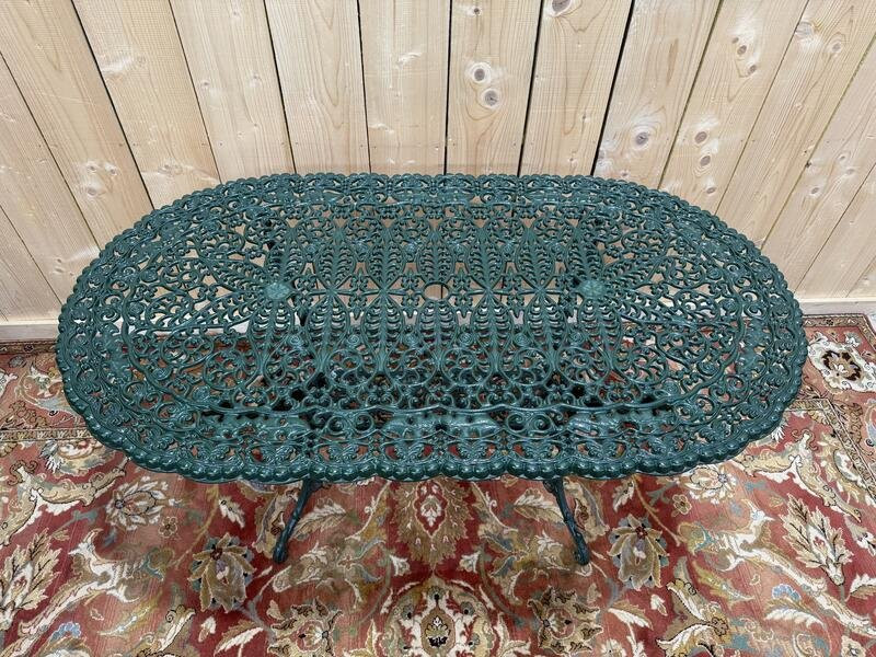 Art Nouveau Style Painted Iron Garden Table -photo-1