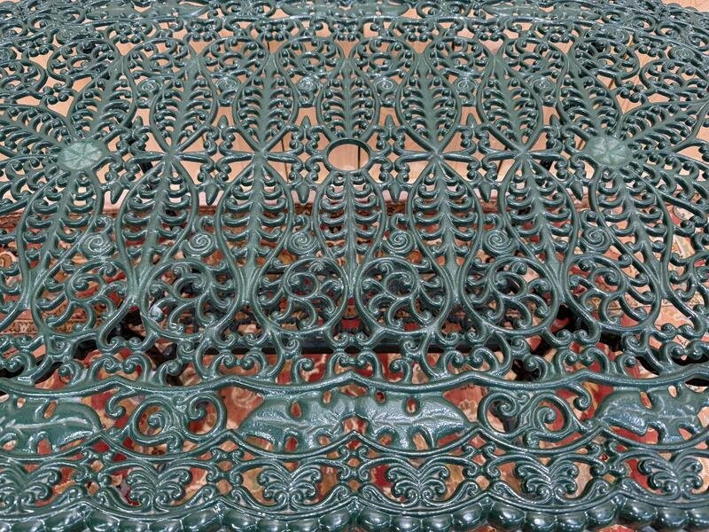 Art Nouveau Style Painted Iron Garden Table -photo-2