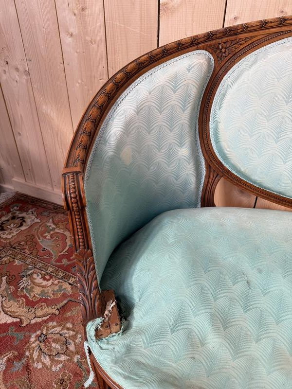 Canapé - Banquette de style Louis XVI à restaurer -photo-3