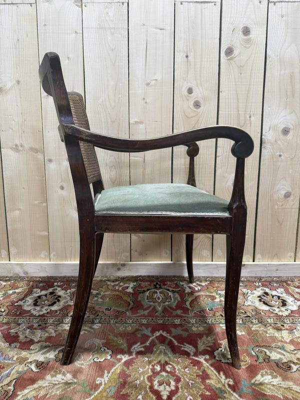 Set Of 6 English Cane Armchairs -photo-4